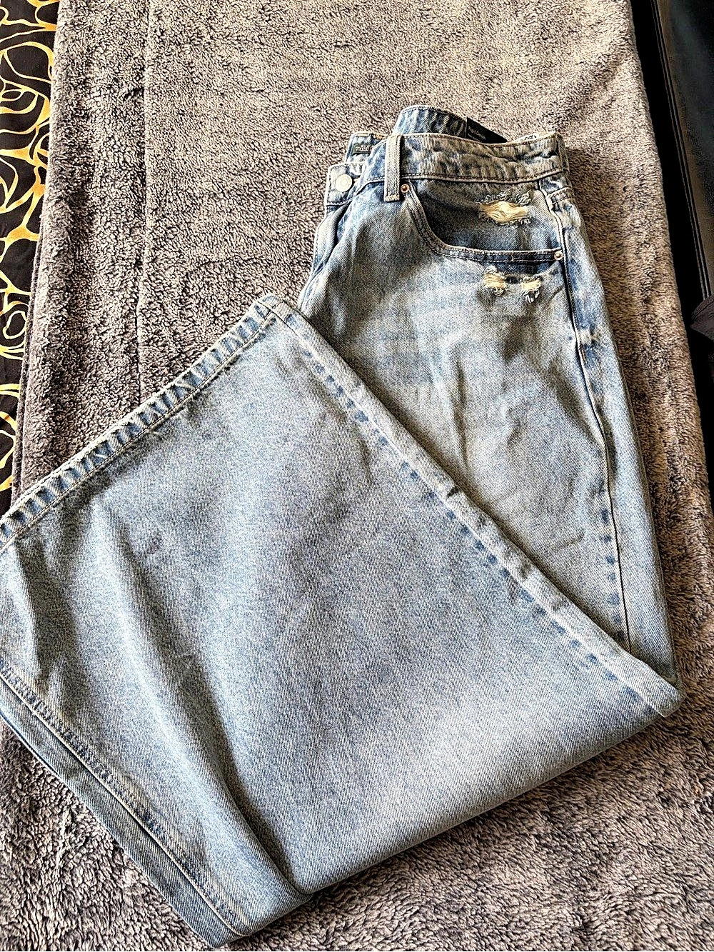 Wild Fable Mid-Rise Ultra Wide Leg Jeans Blue Waist 16